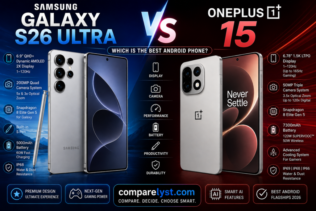 Samsung Galaxy S26 Ultra vs OnePlus 15 – Which Is the Best Android Phone?
