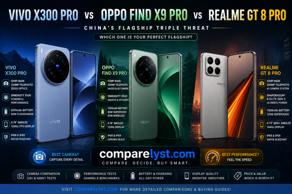 Vivo X300 Pro vs. Oppo Find X9 Pro vs. Realme GT 8 Pro
