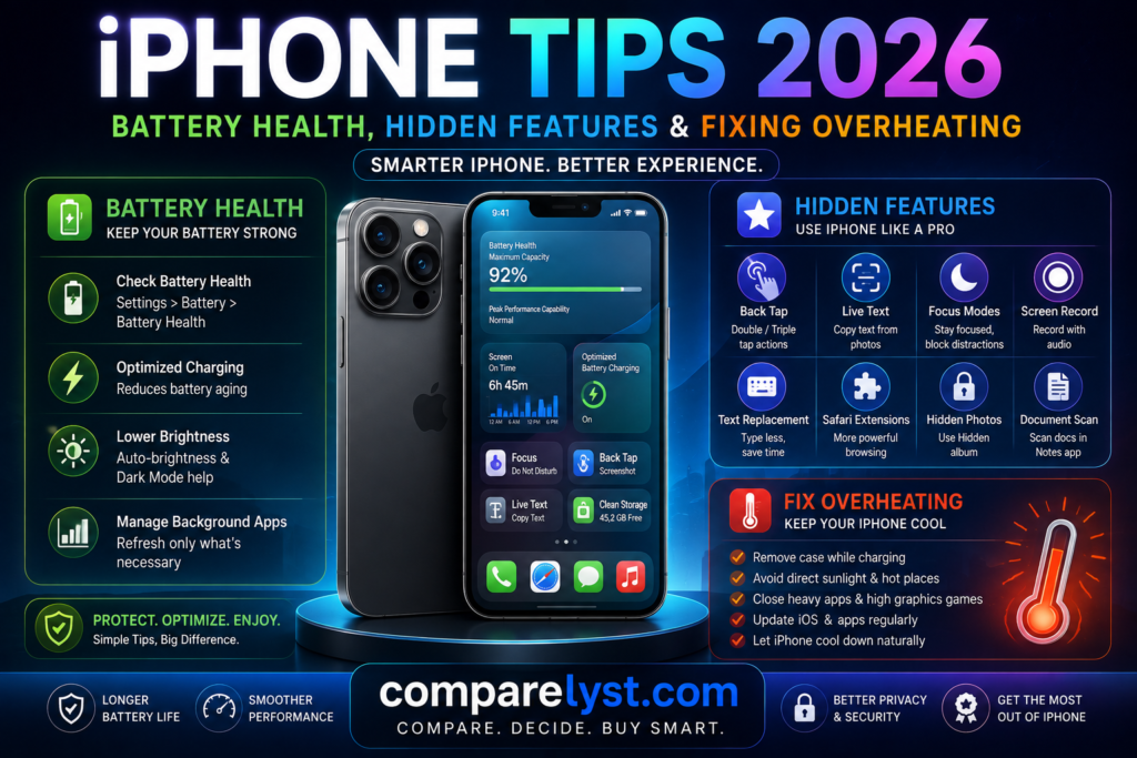 iPhone Tips 2026: Battery Health, Hidden Features & Fixing Overheating